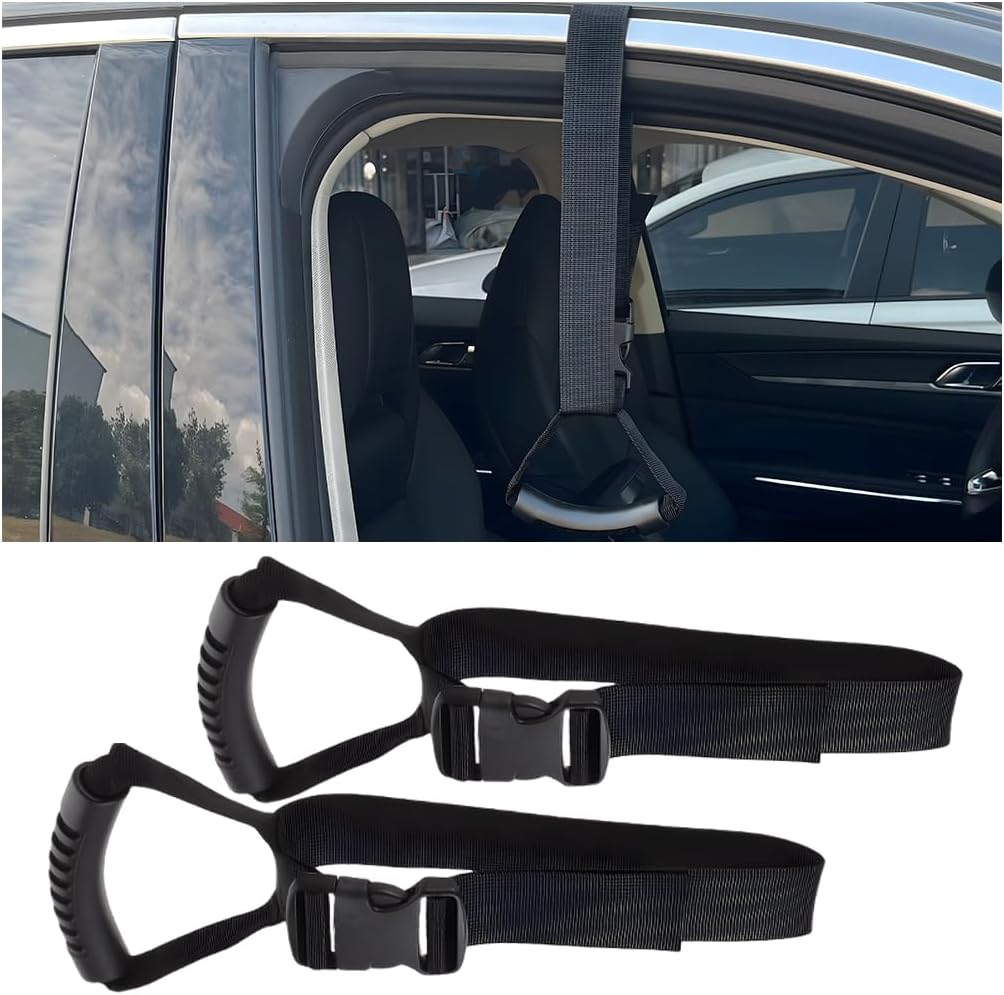 BESULEN 2PCS Car Grab Handle for Elderly Disabled, Adjustable Auto Safety Handle Standing Aid, Portable Vehicle Support Grab Bar Mobility Assist Device, Universal for RV, SUV, Truck