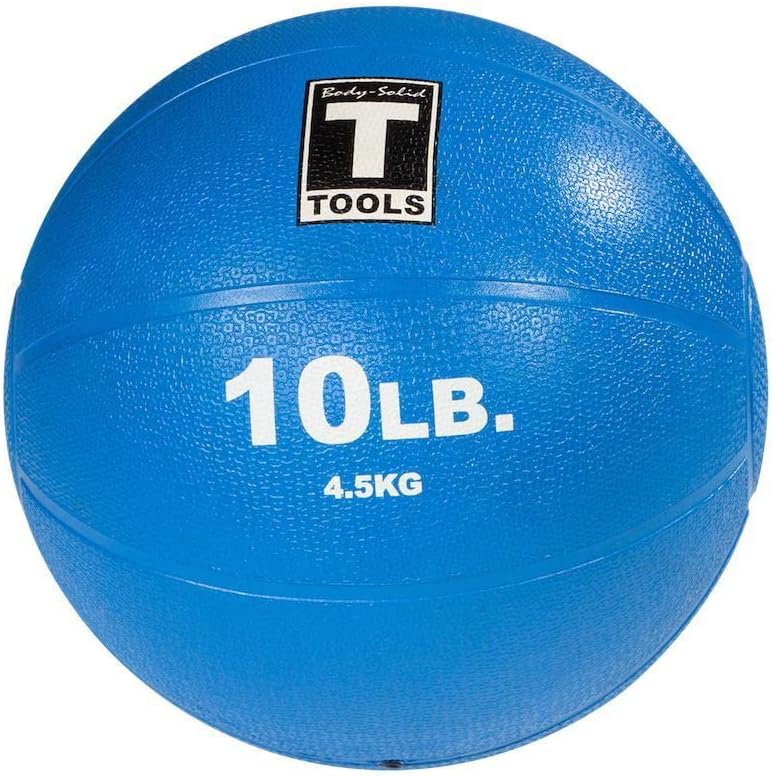 Body-Solid Rubber Medicine Ball - Superior Grip, Textured Surface, Adjustable Air Pressure Fitness Balls - Ideal for Cardio and Core Exercise in Home & Gym Workouts