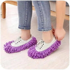 1 Pair Mop Slipper Shoes Cover Soft Washable Microfiber Shoes Cover Reusable Foot Socks for Floor Polishing Sweeping Mop Tool