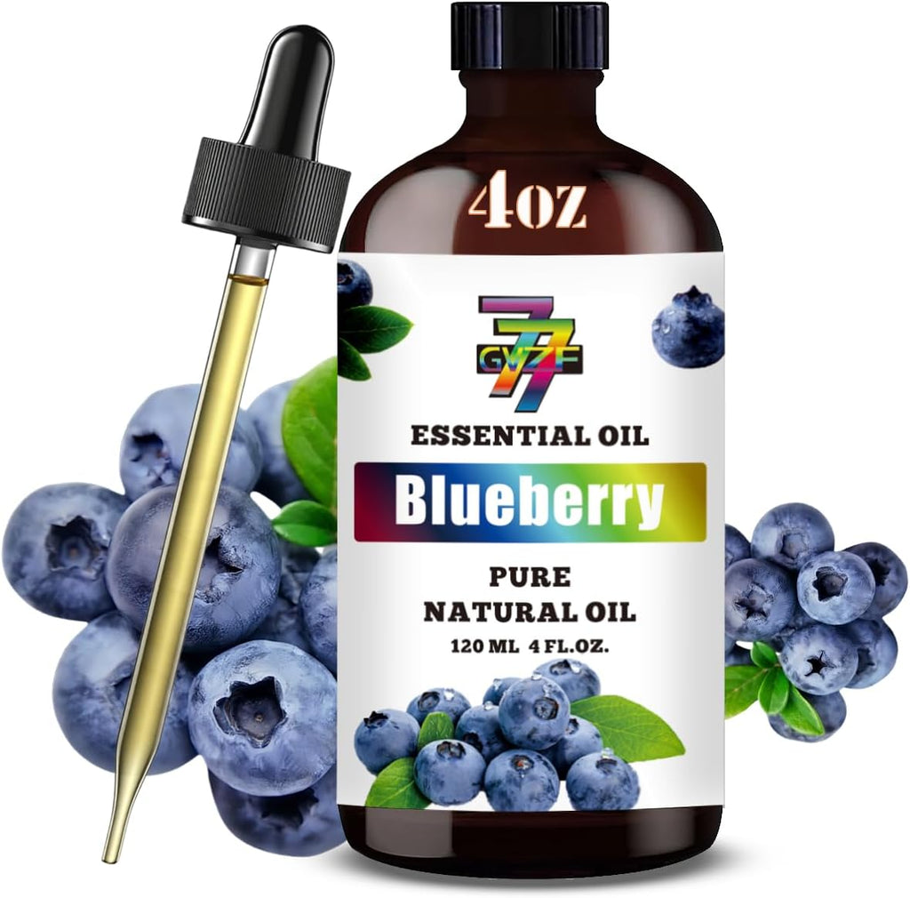 Blueberry Essential Oil - GV77ZF Blueberry Oils for Diffusers, Humidifiers, DIY Candles, Soap, Cleaning, Home, Office, Yoga, Massage, Gifts - 4 fl oz (120 ml)