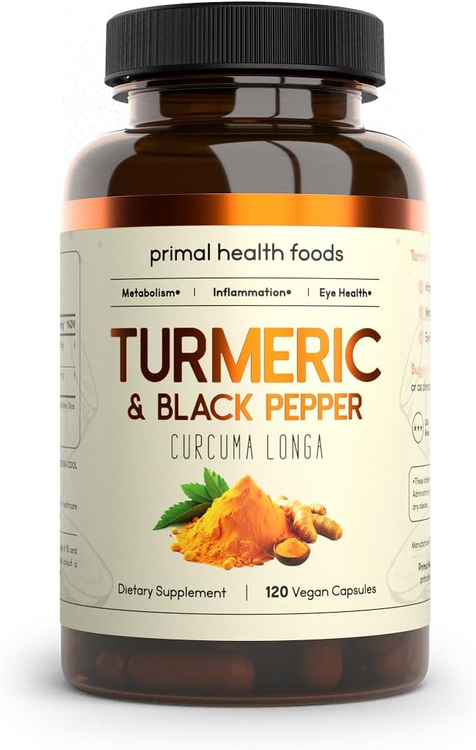 Turmeric Curcuma 1000 mg 60 Servings | Inflammation, Metabolism, Eye Health | Vegetarian, Organic, Non-GMO & Gluten Free