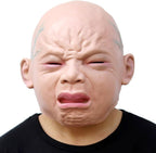 CreepyParty Releastic Human Mask Novelty Halloween Costume Party Latex Head Masks (crying)