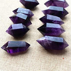 3PCS Natural Purple Amethyst Quartz Crystal Point Wand Obelisk Healing