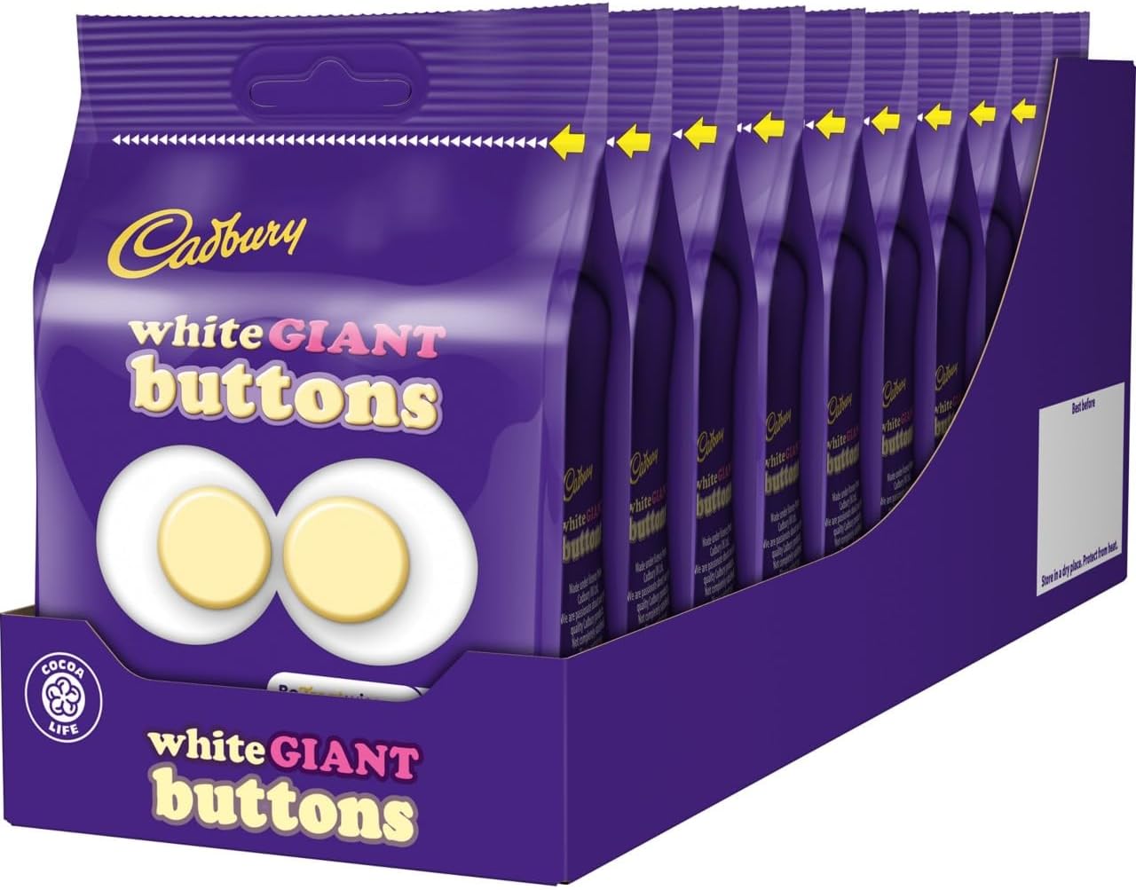 Cadbury White Giant Buttons 100g (Pack of 3)