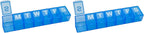 Amazon Basic Care Weekly Pill Organizer, 7-Day, Medium Compartments, Medicine Box, Blue (Pack of 2)
