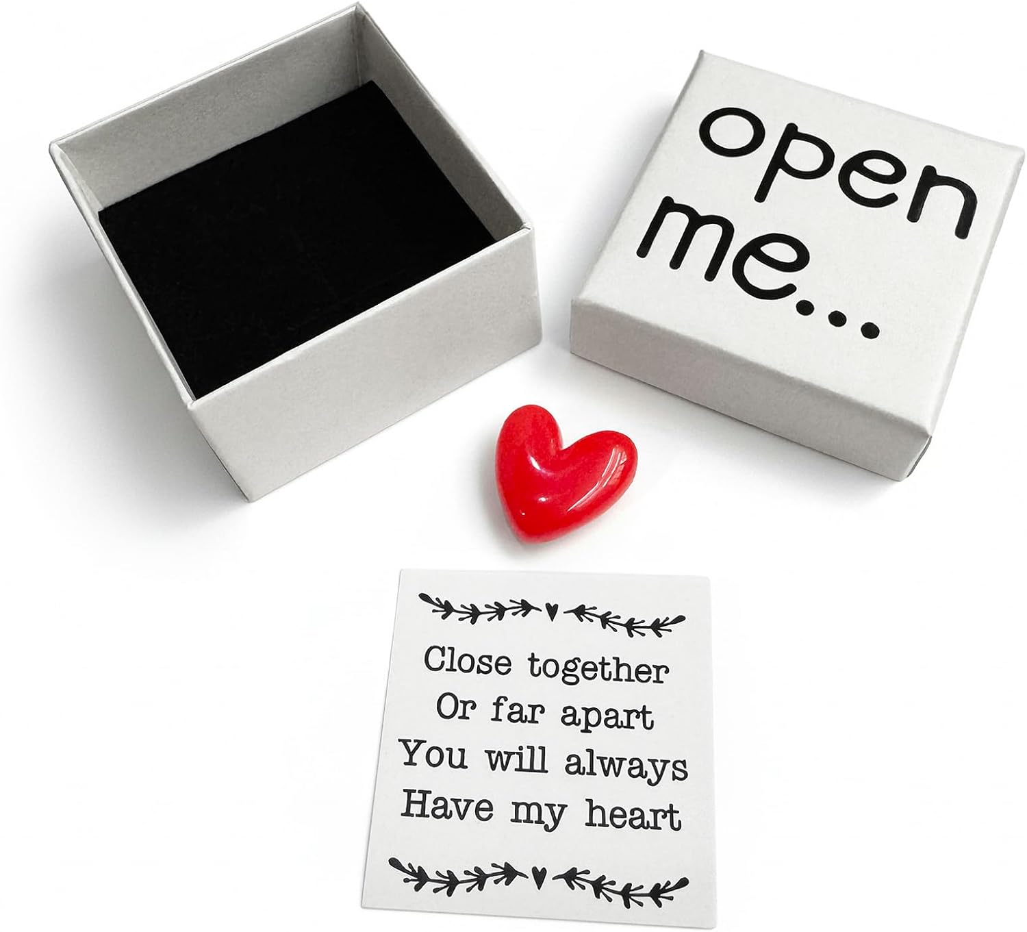 I Love You Gift for Him or Her, Little Red Heart Mini Keepsake, “Open Me” Gift Box, Thoughtful Valentine’s Day & Anniversary Idea for Boyfriend, Girlfriend, or Loved One
