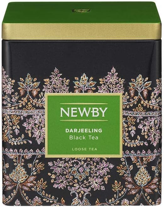 Newby Teas Darjeeling Classic Caddy – Premium Loose Leaf Black Tea 100g – Single Origin Tea with Muscatel Notes – Luxury Gift Tin from India