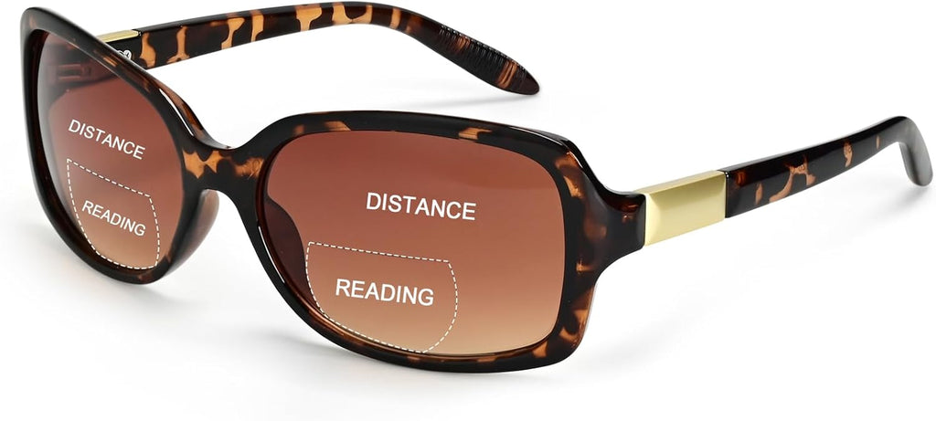 JiSoo Bifocal Reading Sunglasses for Women, Trendy Reader Sunglasses Women Retro Sunglass Readers