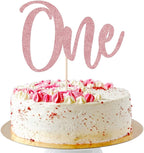 One Cake Topper for 1st Boy and Girl Birthday Decoration，First Anniversary Party Cake decoration supplies（Rose Gold）