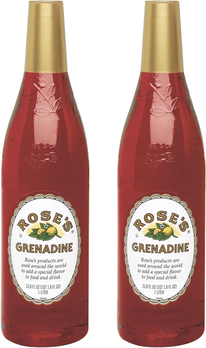 Rose’s Sweetened Grenadine Syrup 1 Liter Bottle | Perfect for Cocktails, Beverages, and Mixers