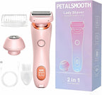 PETALSMOOTH Shave Pro.Electric Shaver for Women, Rechargeable Waterproof Trimmer for Face, Body, Bikini Area and Legs (Pink)