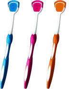 Tongue Brush, Tongue Scraper, Tongue Cleaner, Tongue Scraper Brush, Tongue Cleaner Brush, Tongue Brushes Helps Fight Bad Breath, 3 Tongue Scrapers, 3 Pack (Blue & Orange & Red)