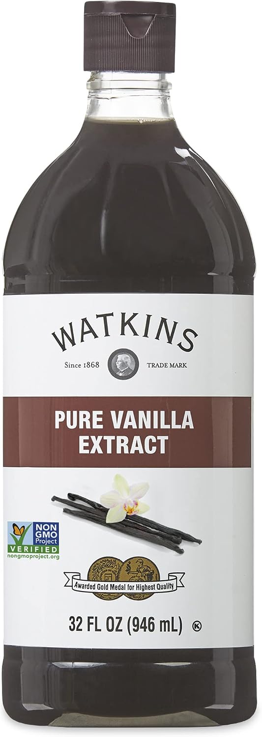 Watkins Pure Vanilla Extract, with Madagascar Vanilla Beans, Non-GMO, Kosher, 32 Fl Oz (Pack of 1)