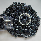 Edible Black Pearl Sugar Sprinkles Candy Mix Size Baking Edible Cake Decorations Cupcake Toppers Cookie Decorating Wedding Party Valentine Halloween Christmas Supplies 100g/3.53oz