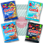 Malaco Gott & Blandat Gummy Licorice Set 4 Flavor packs - Chewy - Salmiakki - Gummy Candies - Sweets Candy Box -Sweden in a SOPOSOPO Box (Total of 4 items) SÖPÖSÖPÖ