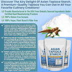 Tapioca Flour for Baking - Tapioca Starch Powder 2.5 lb Resealable Poly Bag - Non-GMO, Gluten Free, Vegan, Kosher, Plant Based, Cooking & Boba Pearls - Ideal for Thickening and Cooking Uses