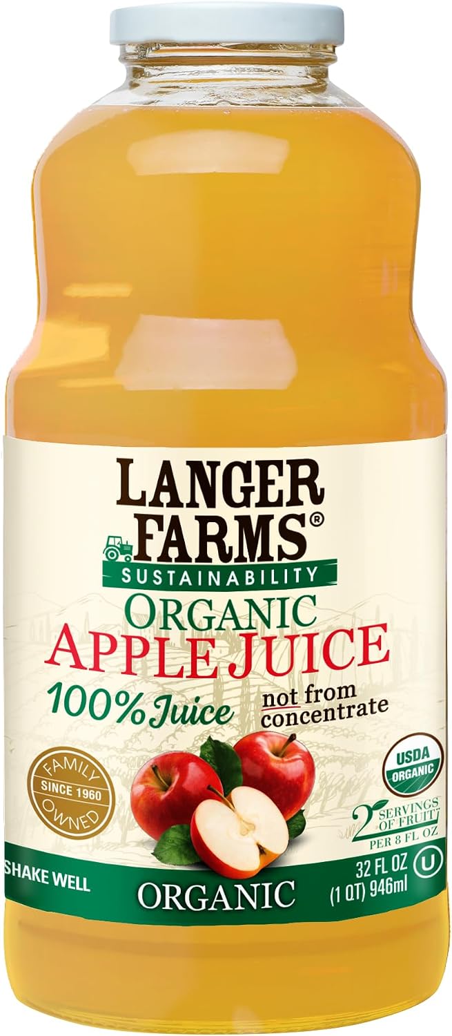 Langer Farms Organic Apple Juice, Not from Concentrate, 100% Juice, 32fl oz