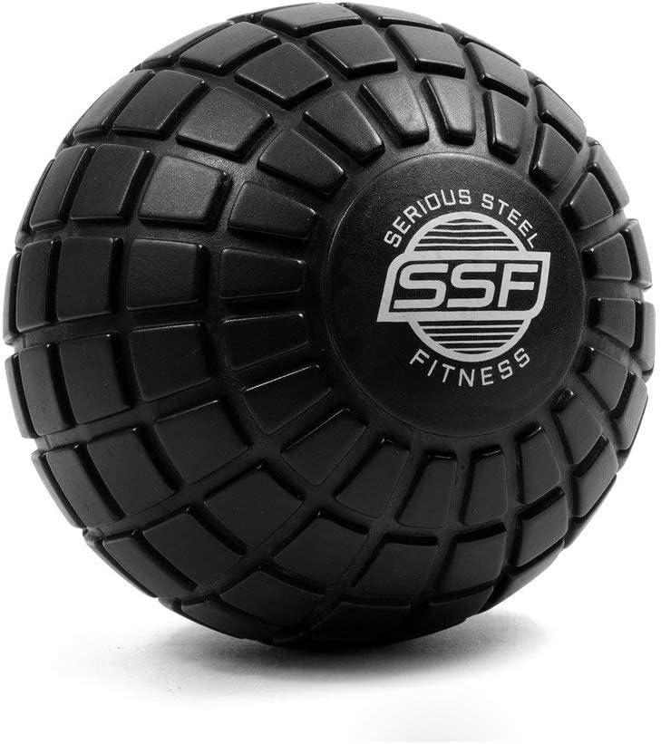 SERIOUS STEEL FITNESS 5" Foam Massage Ball - Deep Tissue Muscle Knot Release Tool - Back, Legs, Shoulders, and More (5" Inch Black Massage Ball)