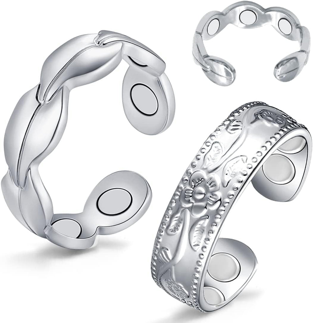 7X Copper Rings for Women 99% Pure Copper Ring Adjustable with Present Box (2PCS)
