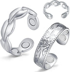 7X Copper Rings for Women 99% Pure Copper Ring Adjustable with Present Box (2PCS)
