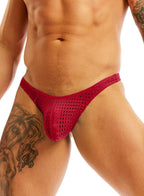 MIZOK Men's Sexy See Through Mesh G-String Underpants Bulge Pouch T-Back Thong Underwear