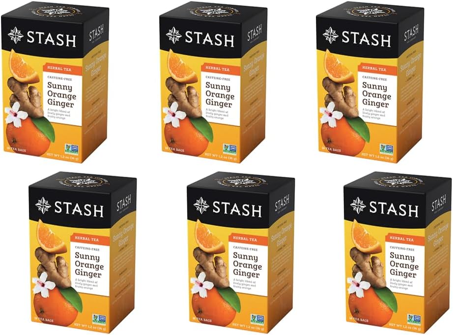 Stash Herbal Tea Sunny Orange Ginger (Pack of 6 Boxes)