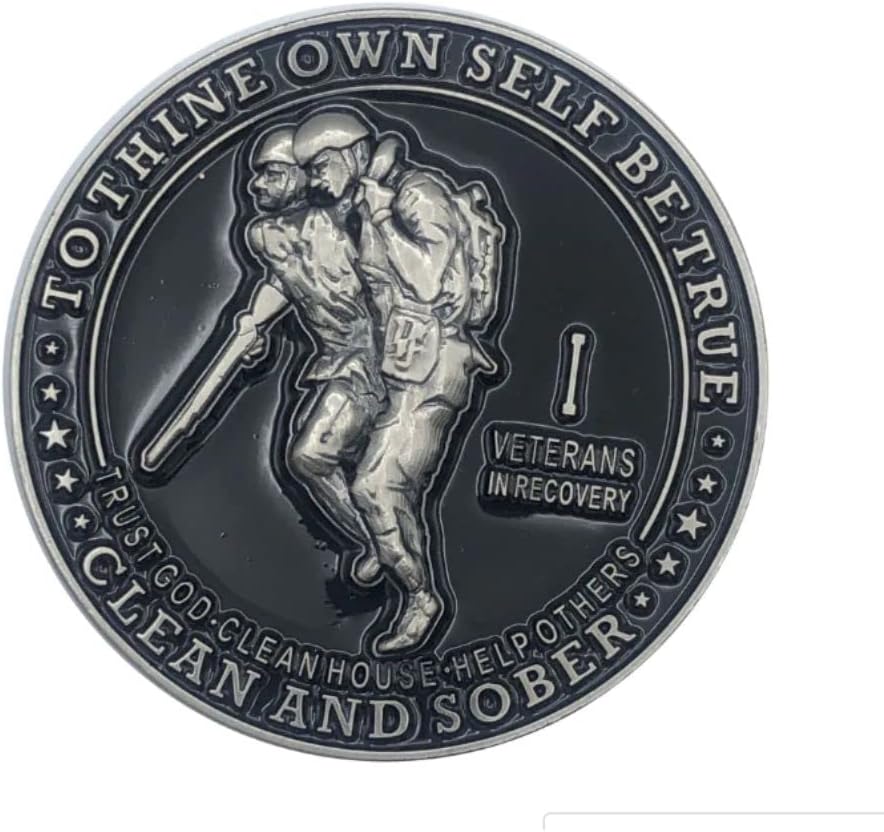 Veterans in Recovery AA Chip Sobriety Coin (1-60 Years) with Third Step Prayer on The Back. My Recovery Store AA Medallion
