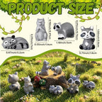 40 Pcs Mini Resin Raccoon Figurines Bulk Miniature RaccoonFigures Winter Woodland Animal Tabletop Tray Statue for Home Desktop Micro Landscape Decor Gift Woodland Animals Decoration