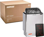 Harvia KIP Sauna Heater, Wall Mounted Electric Sauna Stove, Stainless Steel 220v Heater with Sauna Stones Included, Large Stone Cavity for Maximum Heat Release (8kW - Digital Controls)