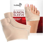 PediDocTM Bunion Corrector - Bunion Relief Sleeves Bunion Pads Brace Cushions Toe Straightener with Gel Toe Separator Spacer Straightener and Spreader - Hallux Valgus Relief Big Toe Alignment