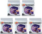 TASSIMO Cadbury Hot Chocolate Drink 16 Discs, 8 Servings (Pack of 5, Total 80 Discs/pods, 40 Serving