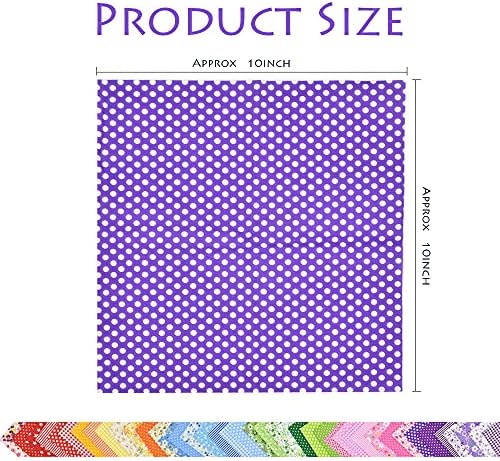 42Pcs 10"x10" Quilting Cotton Fabric Squares Sheets Pre-Cut Multi-Color Design Printed Floral Craft Fabric for DIY Sewing Scrapbooking Quilting Craft Patchwork (Red/Pink/Yellow/Green/Blue/Purple)