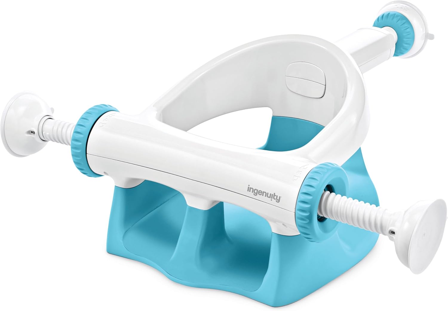 Ingenuity My Bath Seat for Sit-Up Baby Bathing, Sure & Secure Suction Cups, ASTM Safety Tested & Approved, Backrest for Assisted Sitting, Easy Setup & Storage, Aqua