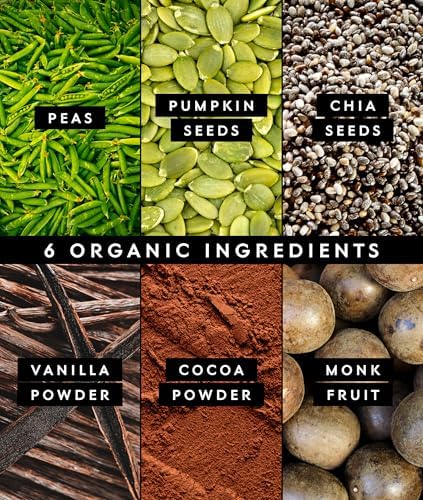 Truvani Organic Vegan Protein Powder | Chocolate | 20g Plant Based Pea Protein | 18 Servings | Keto | Gluten & Dairy Free | Low Carb | No Added Sugar