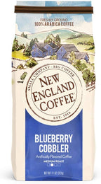 New England Coffee Blueberry Cobbler Medium Roast Ground Coffee, 11oz Bag (Pack of 3)