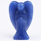 Blue Aventurine Angel Crystal Statue,Hand-Carved Polished Angel Figurines Healing Crystal Decor,Blue Cute Guardian Angel,Home Office Decoration Christmas Meditation Spiritual Gifts for Women