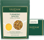 VAHDAM, Turmeric Spice Herbal Tea (50+ Cups, 3.5 oz) Caffeine Free, Non GMO, Gluten Free | 100% Pure Herbal Tisane - Savory & Spicy | Whole Loose-Leaf, Vacuum Sealed for Freshness