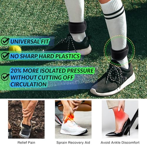 2 Pack Magnetic Achilles Tendonitis Brace, Adjustable 5-12" Achilles Strap for Men Women, Ankle Achilles Tendon Support Brace to Prevent Achilles Tendonitis Pain, Fit Running Sports Cycling Hiking
