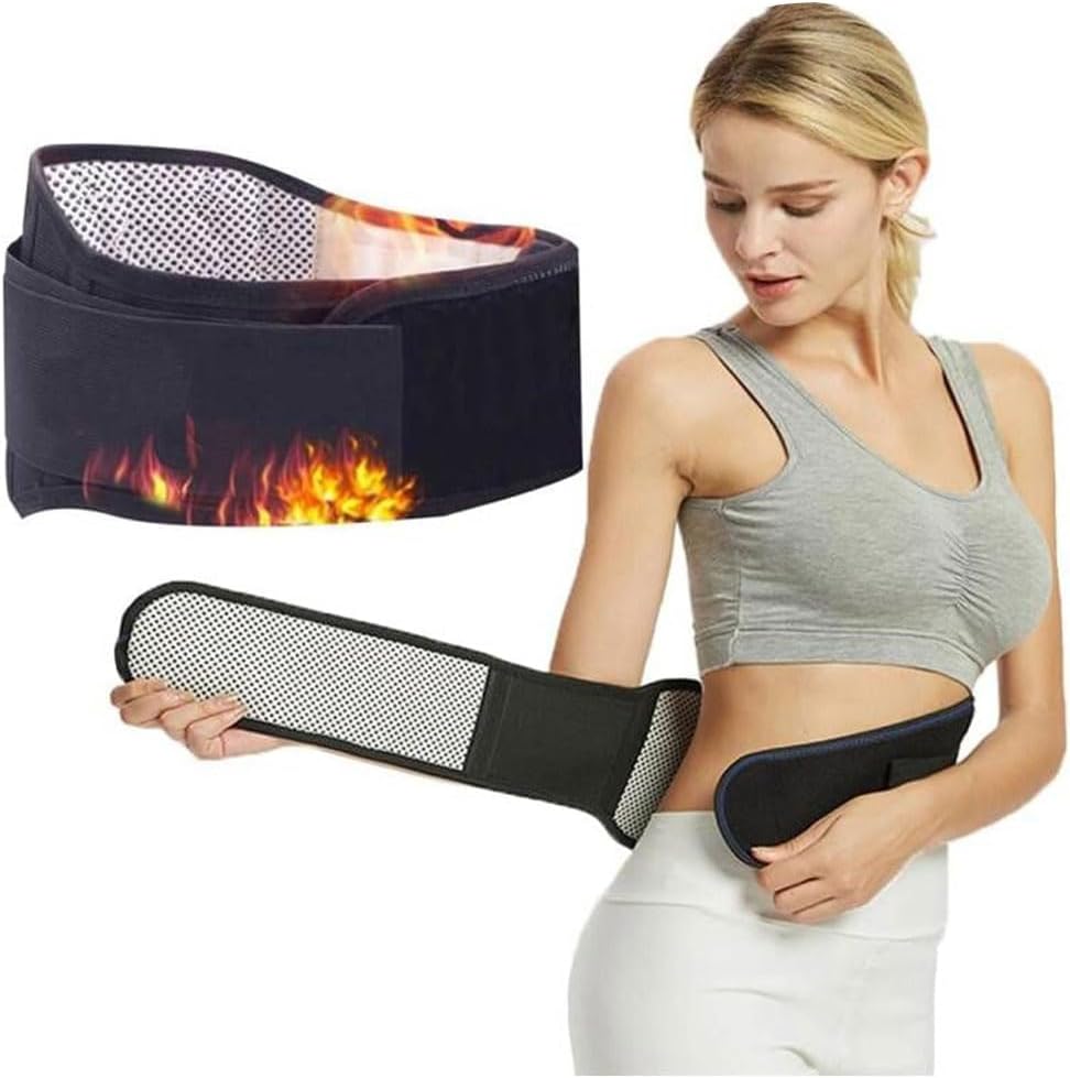 haozaikeji Self Heating Waist Belt Heated Waist Support Belt Adjustable Lumbar Brace Lower Back Support for Women Men Pain Relief
