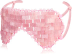 gemshan Quartz Eye Mask, Rose Jade Eye Mask Natural Crystal Sleep Mask, Eliminate Wrinkles Puffiness Headache and Migraine Relief Mask (#2-Rose Quartz)