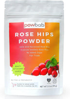 powbab Rose Hips Powder from 100% Wild Organic Rosehip. Premium Rosa Rubiginosa. Seedless Ground Rosehips from Whole Dried Rose Hips. No Added Sugar. Fair Trade (3.5 oz)