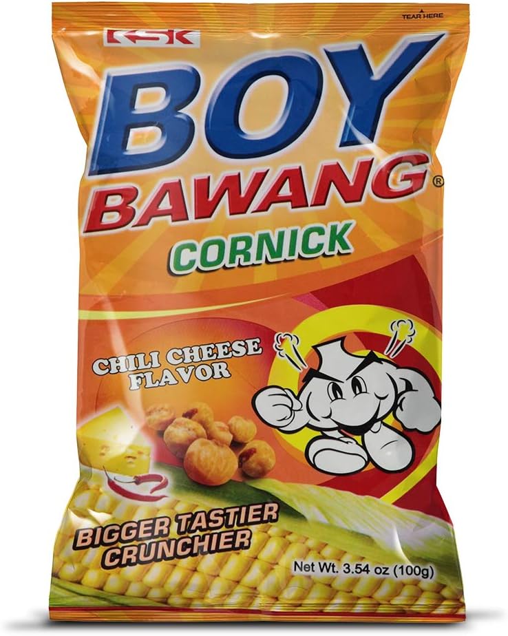 Boy Bawang Cornick, Chili Cheese - Crispy Tasty & Gluten-Free Corn Nuts 17.6oz (500g)