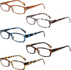 Henotin 5-Pack Reading Glasses Blue Light Blocking Anti Eyestrain Computer Reading Glasses for Women and Men Readers (5 Pack Mix Color, 2.00)