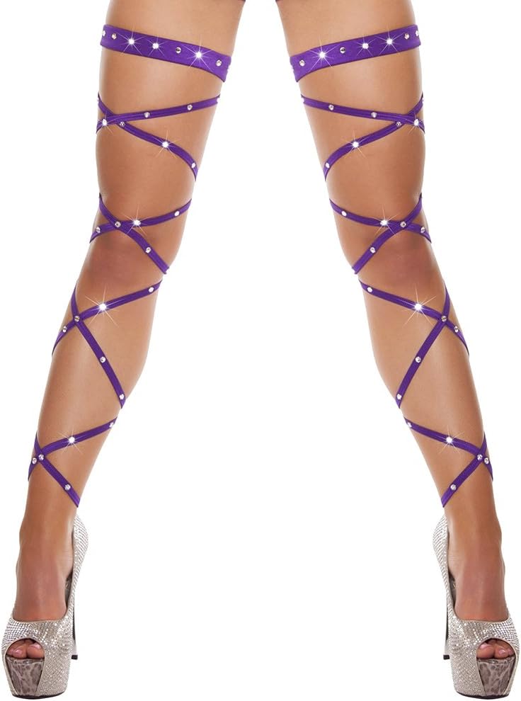 AIBEARTY Women Shiny Rhinestone Leg Wraps for Raves, Dancing, Music Festival