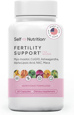 SELF NUTRITION Fertility Support for Women | Conception for Her, Coenzyme Q10, Ashwagandha, Myo-Inositol & More| Support Cycle Regularity & Ovulation| Vegan, Non-GMO, USA Made-60 Capsules