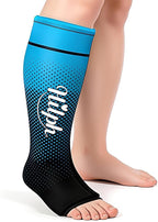 Hilph Full Calf & Foot Ice Pack Wrap for Running Recovery, Extended Leg to Foot Cold Compression Therapy Sock Ice Sleeve for Shin Splints Pain Relief, Reduce Swelling, Muscle Recovery After Exercise