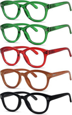 Eyekepper 5 Pack Cat Eye Reading Glasses for Women Oversize Ladies Readers Include 2 Pairs Green +3.75