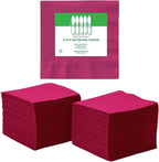 Perfect Stix - 2 Ply Burgundy-100ct 2 Ply Burgundy Napkin-100 Paper Cocktail Beverage Napkins, 2-Ply, Burgundy (Pack of 100)