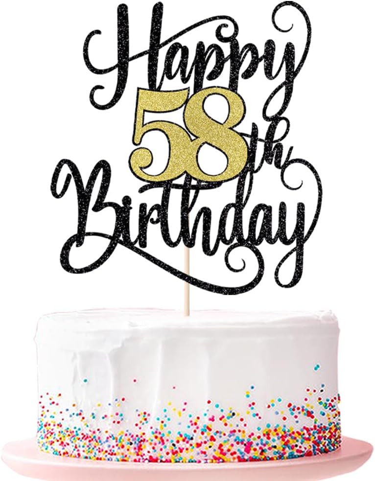 happy 58th birthday cake topper,58 birthday party cake decorations