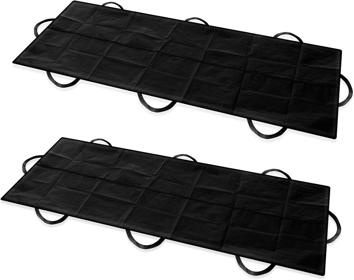 Reallnaive 2 Pcs Cadaver Body Bag Heavy Duty Vinyl Mortuary Bag with 8 Side Handles and Center Zipper for Stretcher Combo, Waterproof Cadaver Pouch for Funeral, Outdoor Hunting, 90 x 36, Black